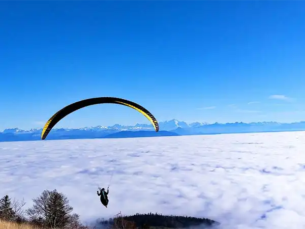 parapente hiver Jura